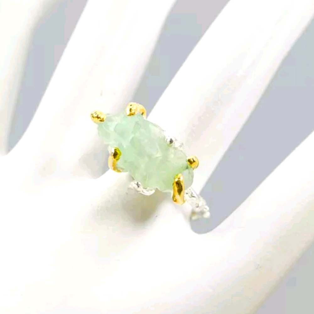 HUGE raw sea green Aquamarine ring sz8 - Picture 3 of 12